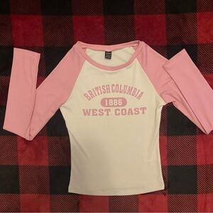 SHEIN EZwear Letter Graphic Raglan Sleeve Tee